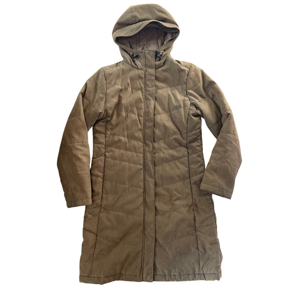 L.L. Bean Women's Microsuede quilted puffer parka with hood size XS